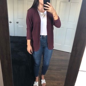 Maroon Open Faced Cardigan